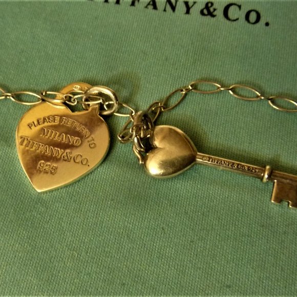 SOLD Tiffany Choker + Blue Key & Blue Heart SOLD - Picture 3 of 7